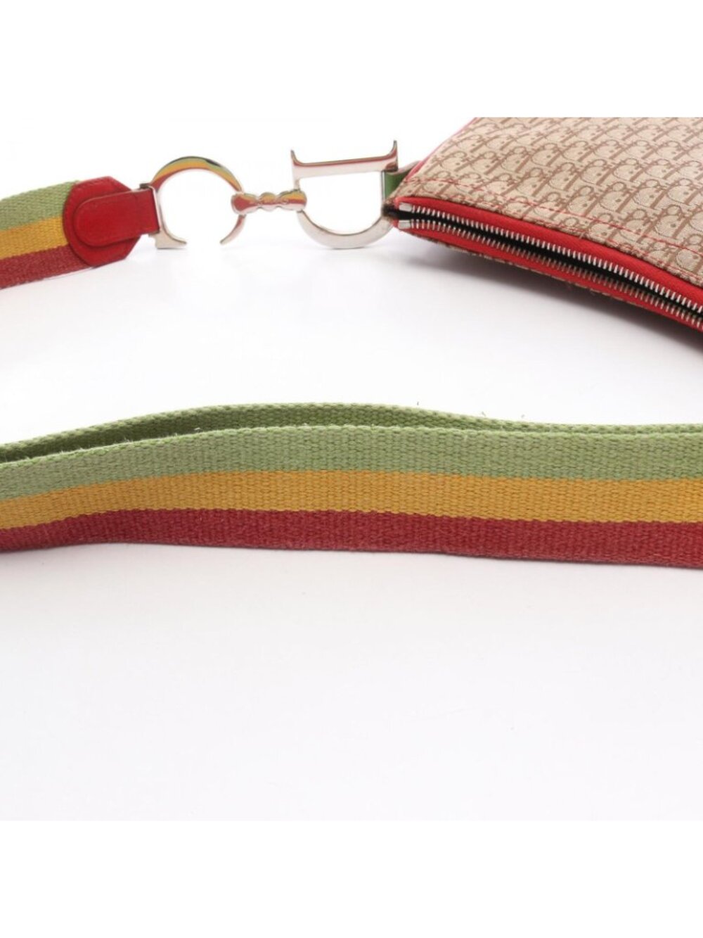 Dior Shoulder Bag Rasta Trotter Saddle Pocket Beige Multi Canvas Leather - Picture 14 of 15